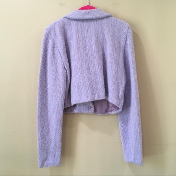 ZARA cropped jacket BLUE People  FAUX Fur Fuzzy Bloggers - Picture 3 of 9